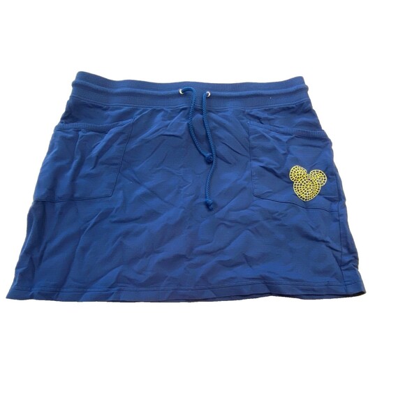 Disney Parks Mickey Mouse Blue Skirt Size L Front Pockets - Picture 1 of 9